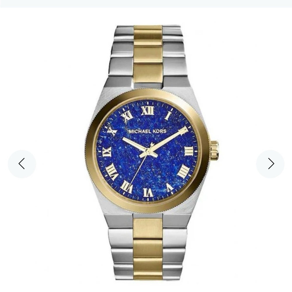 Michael Kors Navy and Gold Channing watch used but good condition MK5893